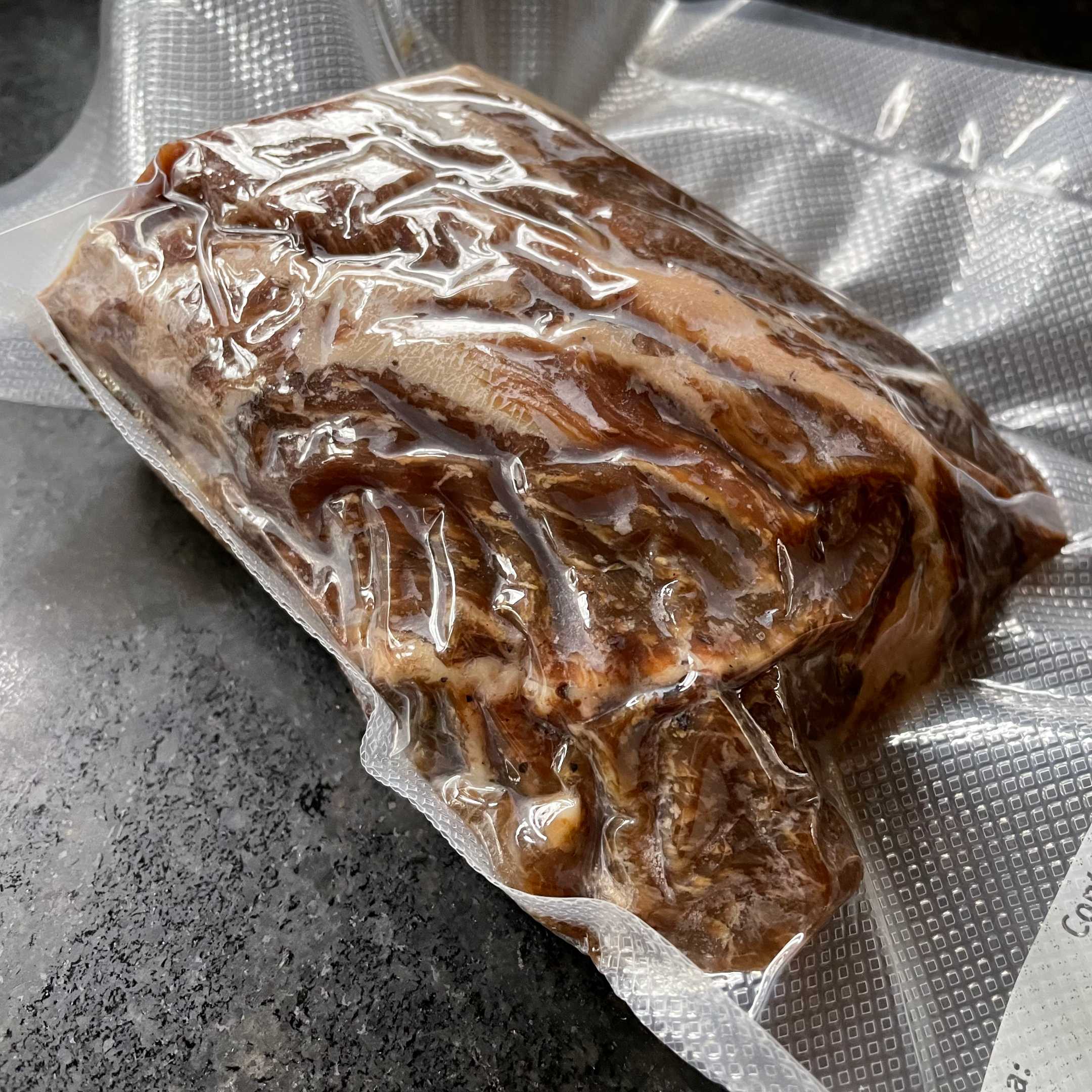 Bresaola charcuterie in Foodsaver storage bag