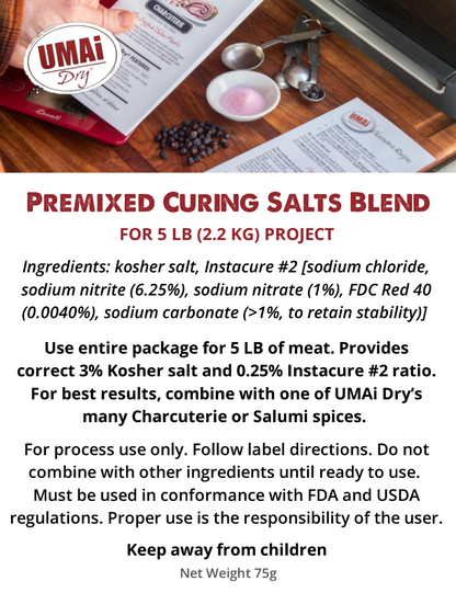 Umai Dry Premixed Curing Salts Blend for Salumi and Charcuterie label