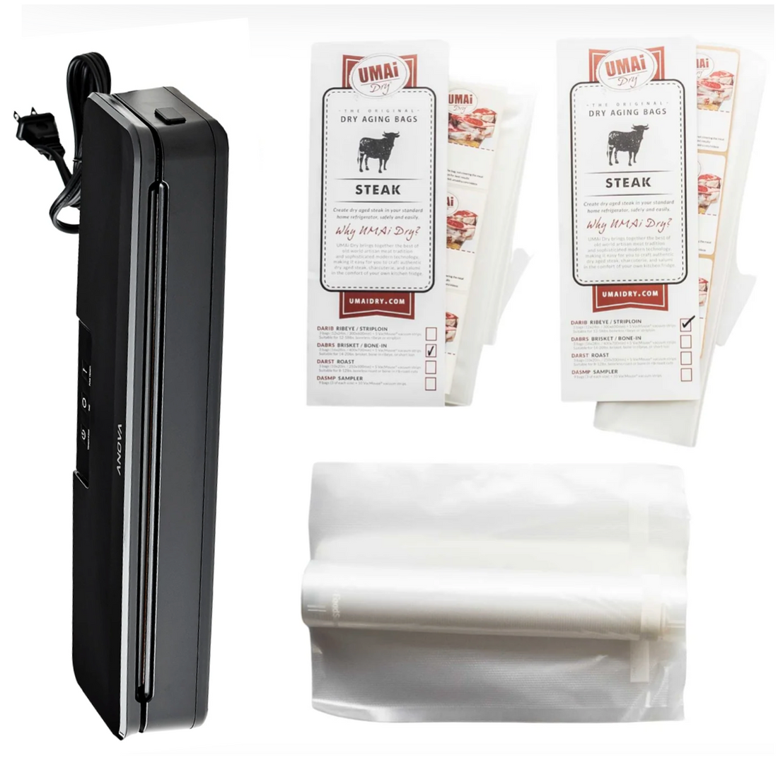 UMAi Dry Aging Bag for Steaks - Pack of 3 I Dry Age Bags for Meat, Boneless  or Bone-In Rib Roast Cuts up to 8-10lbs, Home Steak Ager Bags, NO Vacuum