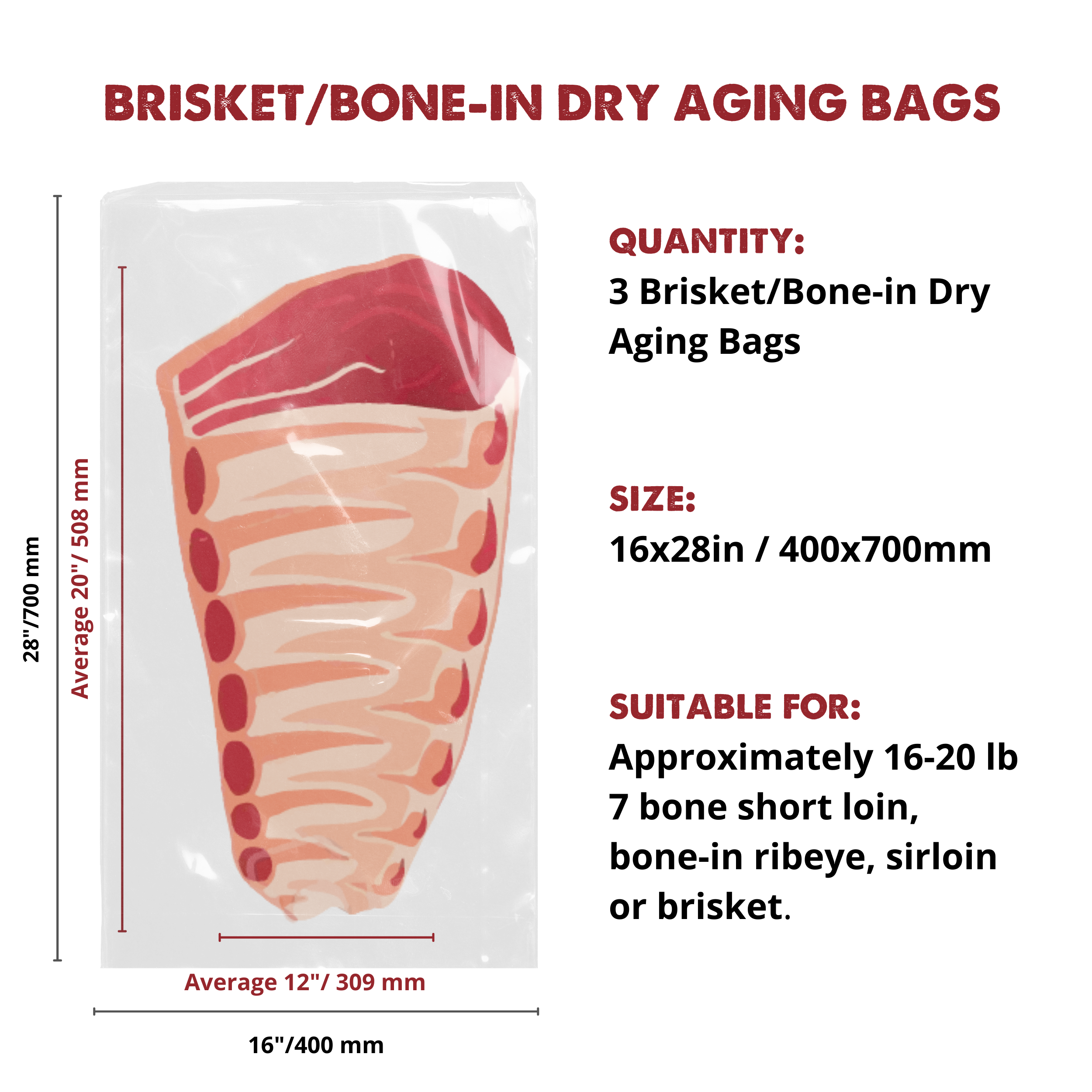 UMAi Dry Starter Kit dry aged steak brisket bone-in bag