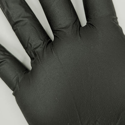 texture on black nitrile gloves for dry aging meat