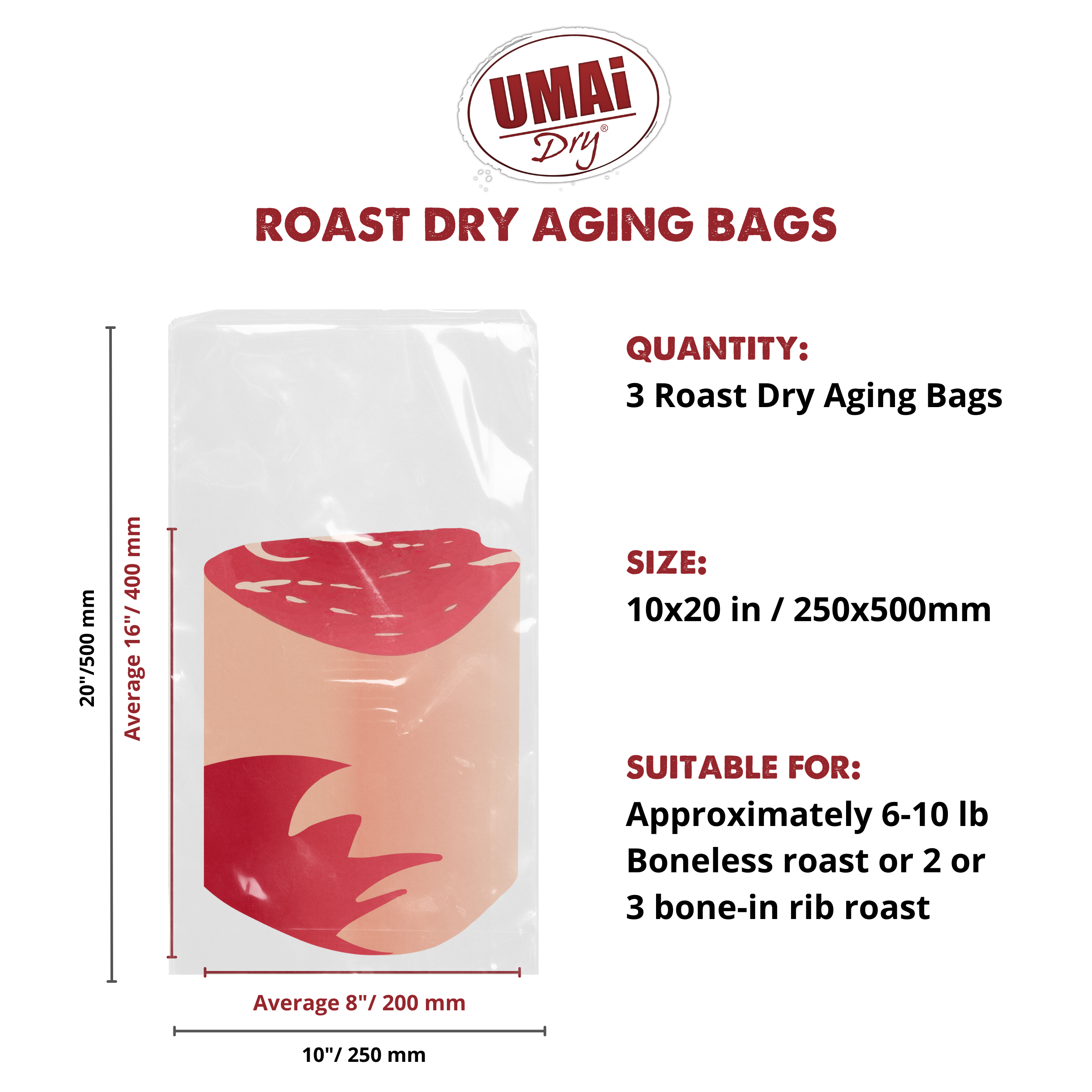 UMAi Dry®  Dry Aging Bags Ribeye/Striploin (Giftable)