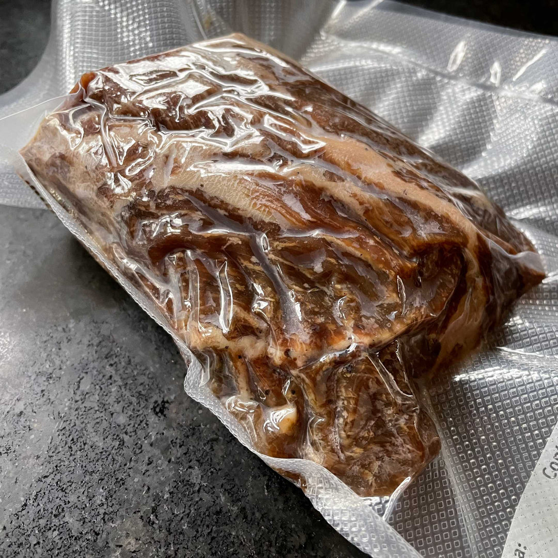 Bresaola charcuterie in Foodsaver storage bag